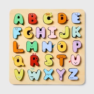 Wooden ABC Puzzle - 27pc - Gigglescape™: Alphabet Peg Toy, Educational for Toddlers, Fine Motor Skills - Image 1