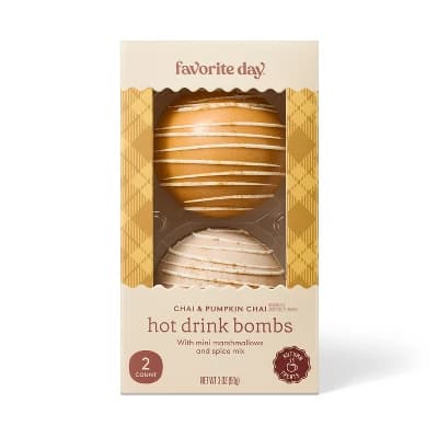 Fal Harvest Chai and Pumpkin Chai Hot Drink Bombs - 3oz - Favorite Day™ - Image 1