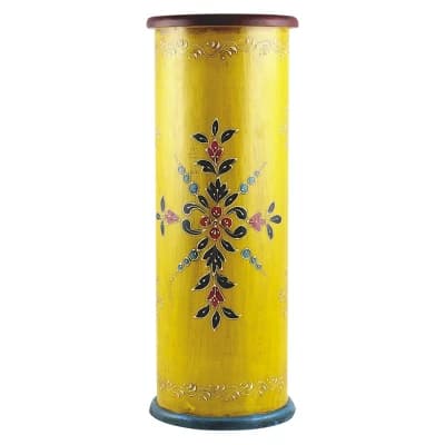 Handpainted 22" Umbrella Stand - Yellow - Timbergirl: Wood Frame, No Assembly, Indoor Storage Solution - Image 1