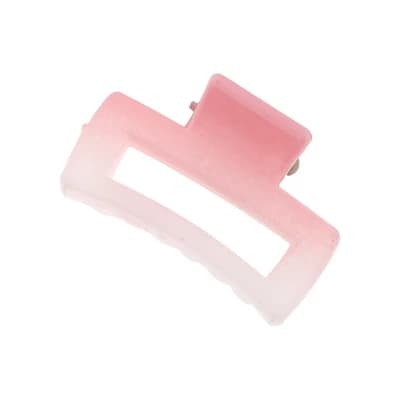 Unique Bargains Elegant Rectangle Frosted Hair Clips Gradient Pink 1 Pc - Image 1