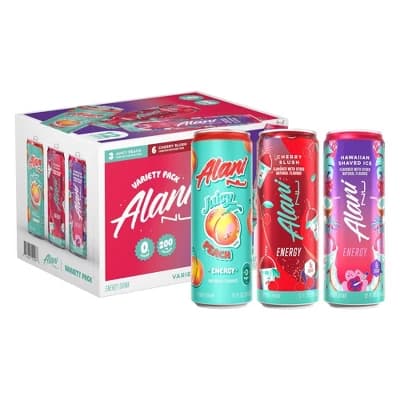 Alani Nu Variety Pack Energy Drink (Cherry Slush, Hawaiian Shaved Ice, Peach) - 12pk/12 fl oz Cans - Image 1