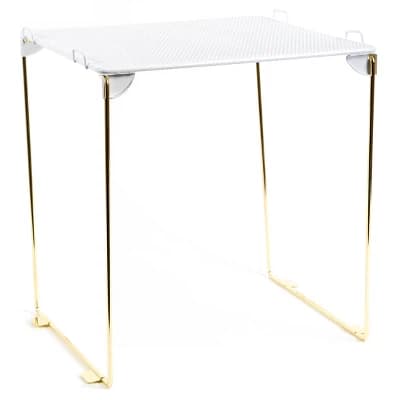 U Brands 12" Locker Mesh Shelf Chic White and Gold - Image 1