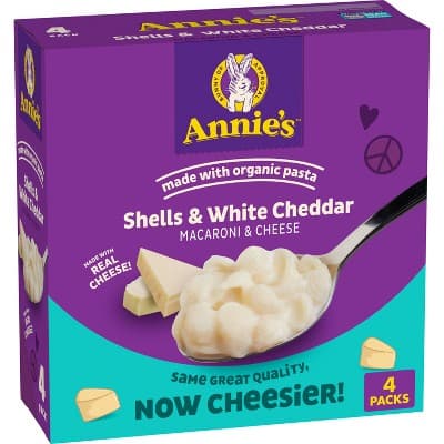 Annie's Organic Shells & White Cheddar Mac and Cheese - 24oz/4pk