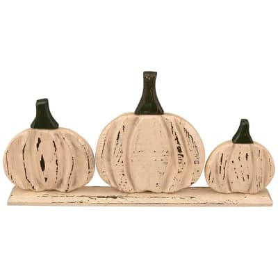 Northlight Pumpkin Trio Wooden Fall Harvest Decoration - 15.75" - Image 1