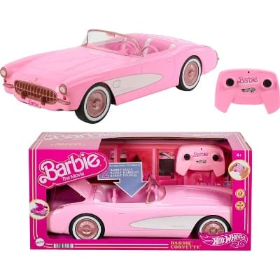 Hot Wheels RC Barbie Corvette Remote Control Car from Barbie: The Movie - Image 1
