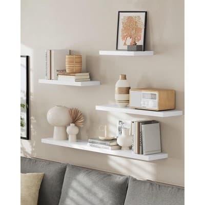 VASAGLE Set of 3 Floating Wall Shelves -White