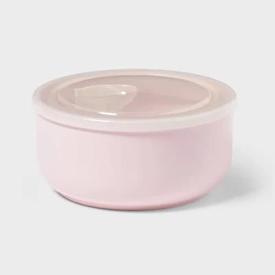 2pc Food Storage Bowl with Vented Lid Pink/Ivory - Room Essentials™ - Image 1
