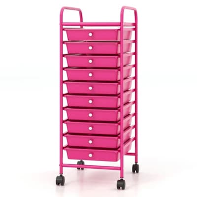 Tangkula 10 Drawer Rolling Cart Storage Cart with Removable Drawers Home Multipurpose Organizer Storage Unit - Image 1