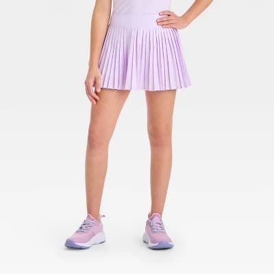 Girls' Active Light Pleated Skort - All In Motion™ Lilac Purple L - Image 1