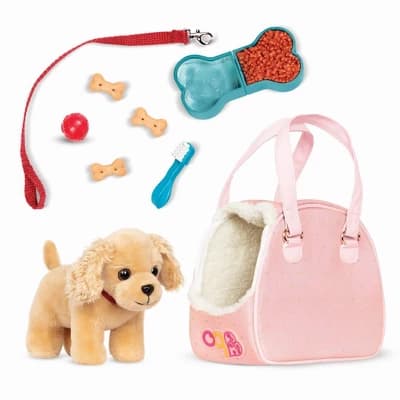 Our Generation Hop In Dog Carrier & Pet Plush Puppy for 18" Dolls - Image 1