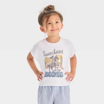 Grayson Mini Toddler Girls' Sweet Heart Rodeo Top - White 3T - Image 1