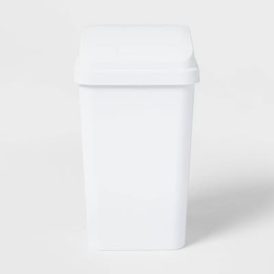 13gal Swing Top Waste Basket White - Brightroom™: Kitchen Trash Can, 13 Gallon Capacity, Textured Plastic, Indoor Use - Image 1