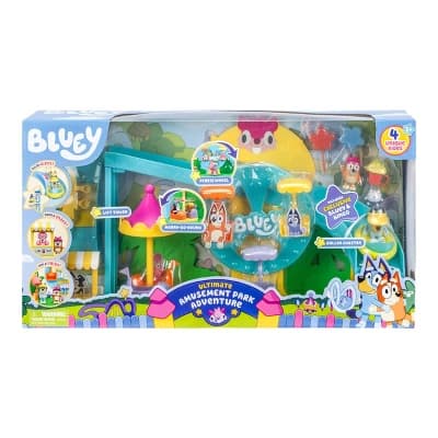 Bluey Amusement Park Playset (Target Exclusive): Plastic Doll Playset for Ages 3+, Includes 9 Pieces, No Tools Needed for Assembly - Image 1