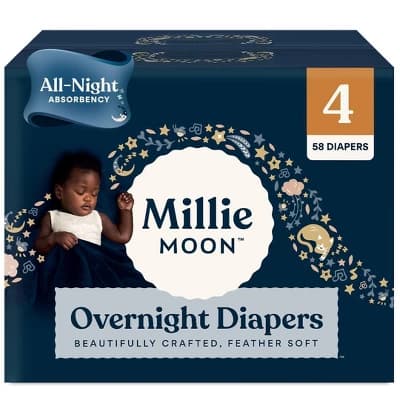 Millie Moon Overnight Diapers - Size 4 - 58ct - Image 1