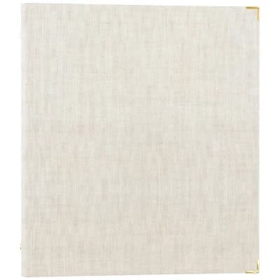 Sugar Paper Essentials 1" Round Ring Binder Flax: Cute Linen Aesthetic Binder with Hard Cover & Internal Pocket - Image 1