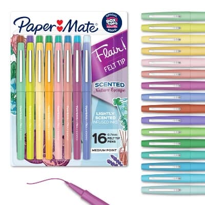 Paper Mate Flair 16pk Pens Multicolored Scented: Porous Point 0.7mm, Art & Stationery, Felt Tip, Papermate Pens - Image 1