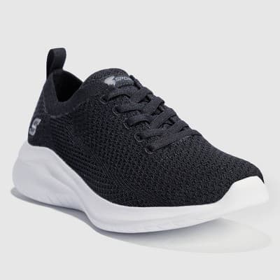 S Sport By Skechers Women's Resse 2.0 Elastic Gore Sneakers - Black 7: Cushioned Insole, Soft Outsole - Image 1