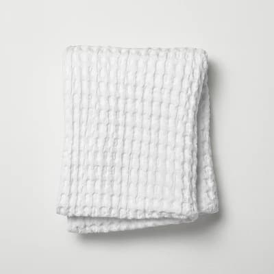Waffle Body Pillow Cover White - Casaluna™: Cotton Zippered Pillowcase, Machine Washable - Image 1