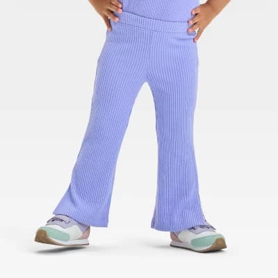 Toddler Girls' Cozy Bottom Pants - Cat & Jack™ Periwinkle Blue 5T - Image 1