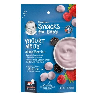 Gerber Baby Food Mixed Berries Freeze-Dried Yogurt Melts Baby Snack - 1oz - Image 1
