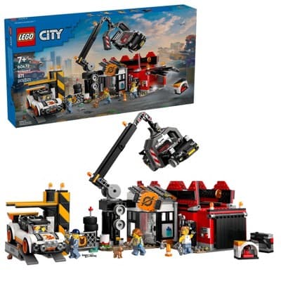 LEGO City Scrapyard with Cars Building Toy for Pretend Play 60472