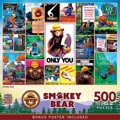 MasterPieces 500 Piece Jigsaw Puzzle for Adults - Smokey Bear - 15"x21" - Image 1
