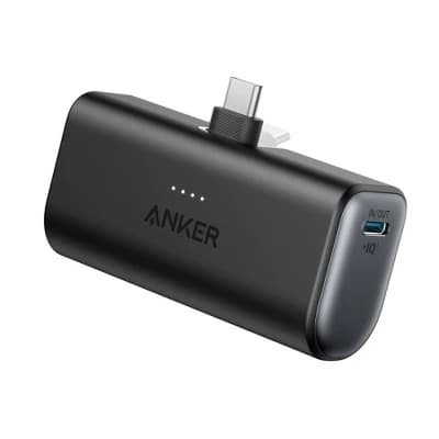 Anker Nano 5000mAh 22.5W Power Bank with Built-in USB-C Connector - Black - Image 1