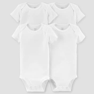 Carter's Just One You® Baby 4pk Short Sleeve Bodysuit - White Newborn - Image 1