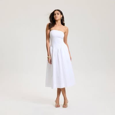 Women's Tube Knit Maxi Dress - A New Day™ Fresh White M