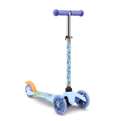 Bluey Self Balancing Kick Scooter with Light Up Wheels - 3-Wheel Tilt-and-Turn Scooter with Adjustable Handlebar - Image 1