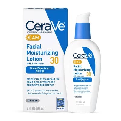 CeraVe Face Moisturizer with Sunscreen, AM Facial Moisturizing Lotion for Normal to Dry Skin - SPF 30 - 2 fl oz​​ - Image 1