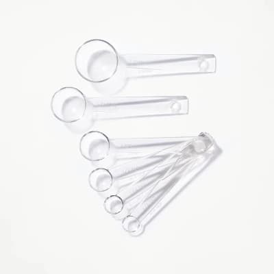 6pc Tritan Plastic Measuring Spoons Clear - Figmint™ - Image 1