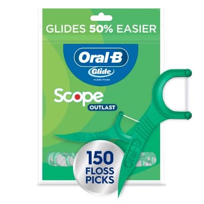 Oral-B Glide Mint Dental Floss Picks with Long Lasting Scope Flavor - 150 Picks - Image 1