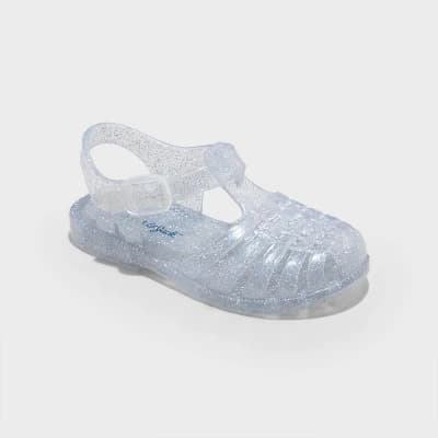 Toddler Sunny Jelly Fisherman Sandals - Cat & Jack™ Clear 7T: Medium Width, Hook and Loop Closure, Flexible Outsole - Image 1