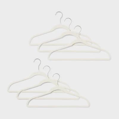 100pk Flocked Suit Hangers White - Brightroom™ - Image 1