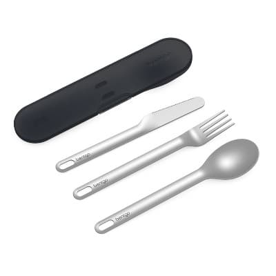 Bentgo Stainless Steel Reusable 3pc Travel Utensil Set with Carrying Case - Carbon - Image 1