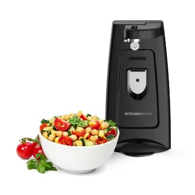 KitchenSmith Electric Can Opener Black: Freestanding, Metal & Plastic, 2-Year Warranty, Spot Clean, 9.05" Width - Image 1