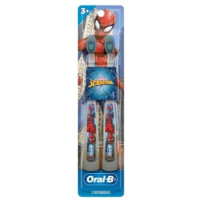 Oral-B Kids' Toothbrush featuring Marvel's Spider-Man Soft Bristles - 2ct - Image 1