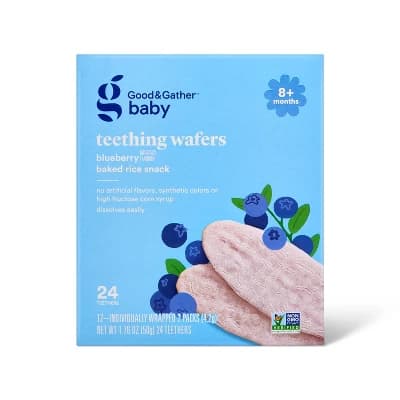 Blueberry Teething Wafers Baby Snacks - 1.76oz/12pk - Good & Gather™ - Image 1