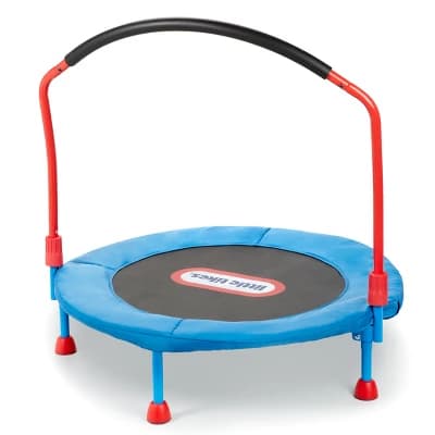 Little Tikes 25'' Round Easy Store 3' Folding Trampoline - Blue/Black/Red - Image 1