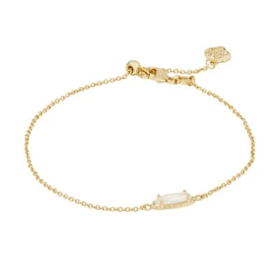 Kendra Scott Emma Delicate 14K Gold Over Brass Chain Bracelet - Mother of Pearl - Image 1