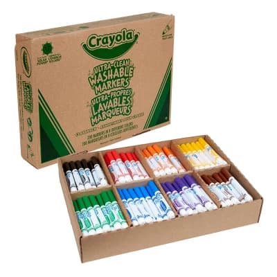 Crayola Ultra Clean Washable Broad Line Markers Bulk 200ct, Classroom Must Haves for Teachers, Kids School Supplies, 8 Colors - Image 1