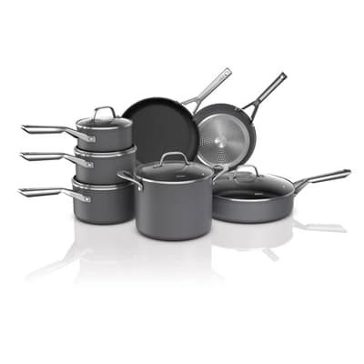 Ninja NeverStick Signature Hard-Anodized 12pc Cookware Set CW79012: Nonstick, Chip-Resistant, Oven-Safe, Tempered Glass Lids - Image 1