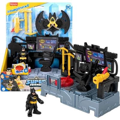 Fisher-Price Imaginext DC Comics Super Friends Bat Command Center Playset with Lights & Batman Figure - Image 1