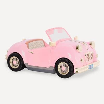 Our Generation In the Driver Seat Cruiser - Pink Convertible for 18" Dolls: Retro Doll Accessories & Metal, Plastic Car - Image 1