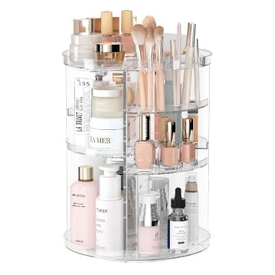 Maison Rotating Makeup Organizer, DIY 8 Adjustable Layers Spinning Skincare Organizer - Image 1