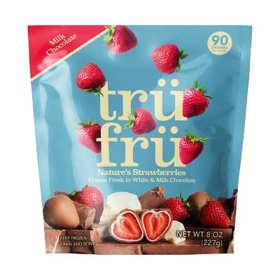 Tru Fru White and Milk Chocolate Frozen Strawberries - 8oz - Image 1