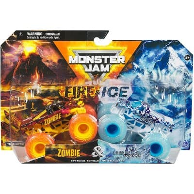 Monster Jam Fire & Ice Monster Truck 2-pack Zombie & Northern Nightmare  1:64 Diecast - Image 1