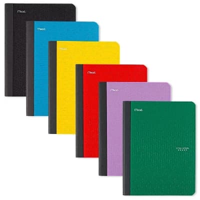 Five Star 80pg Wide Ruled Composition Notebook 9.75"x7.5": Flexible Cover, Acid-Free, Rounded Corners, Adult Stationery - Image 1