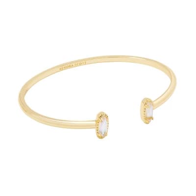 Kendra Scott Emma Dichroic Glass 14K Gold Over Brass Cuff Bracelet - Gold: Open Design, 0.43" Length - Image 1